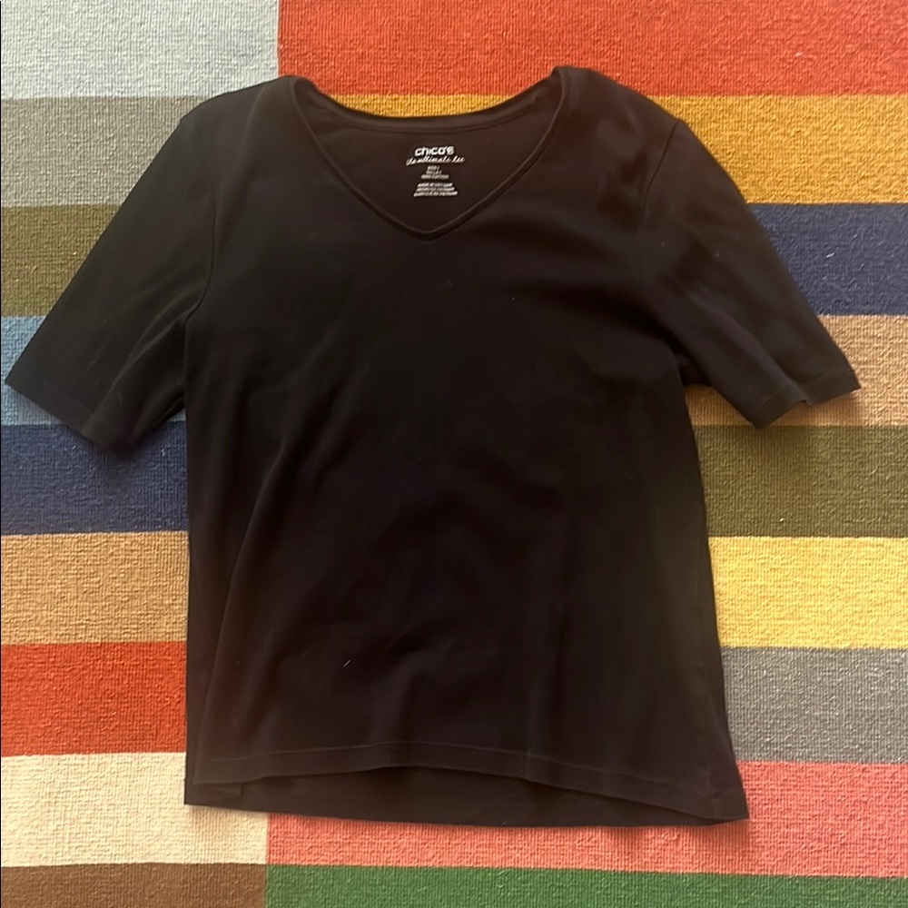 Chico's Black Short Sleeve Tee